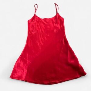 Meshki Red Satin Slip Dress